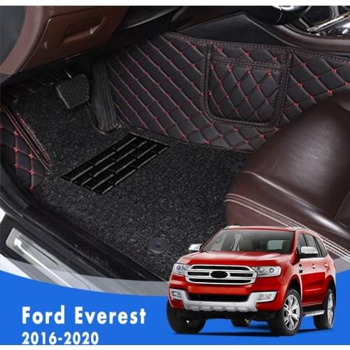 Wire Loop Carpets Car Floor Mats For Ford Everest 2016 2017 2018 2019 2020 Interior Accessories Double Layer Rugs