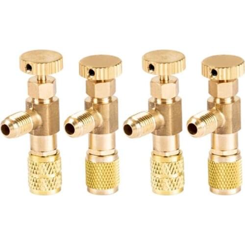 Household Air-conditioning Safety Valve R410a Special Valve Refrigeration Tool R22 Valve Liquid Filling Accessories 4pcs