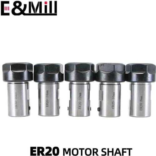C25 ER20 DIY Motor Shaft Tool Holder ER Post Spindle 8mm~19mm For ER Tool Holder ER20 Collet Chuck Nut Wrench Engraving Machine
