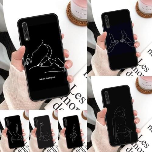 Art Simple Kiss Rose Sex Girl Phone Case For Huawei Mate 30 Pro P20 P30 P40 pro lite Y7 Y6 2019 for Honor 8X 8A 10 20lite 10i