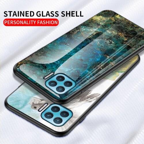 For OPPO Reno 4 Lite Realme 7 Pro Case Marble Tempered Glass Silicone Frame Hard Shockproof Cover For OPPO Reno 5 Pro Capa Coque