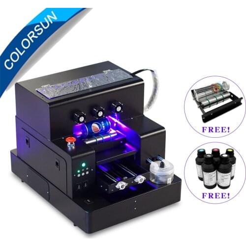 Colorsun Automatic A4 UV Printer Phone Case A4 Flatbed LED UV Printer For Pvc Card metal glass wood printer emboss