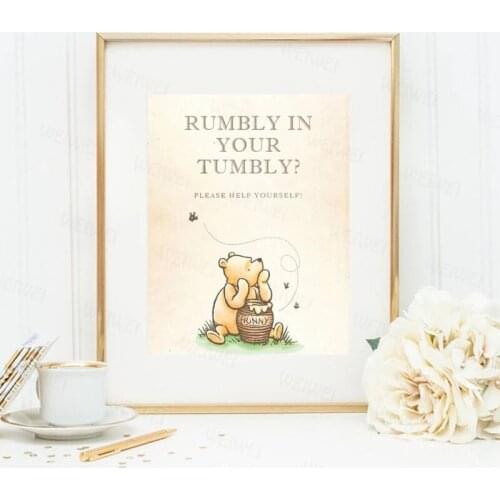 Children Room Decor Modular Picture Cartoon Winnie The Pooh Poster Canvas Paintings On The Nursery Kids Room Decor Baby Gift