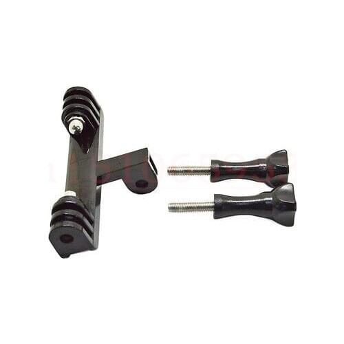 Double Mount Dual Bracket Adapter Helmet Monopd Wrist Head Chest GoPro Hero