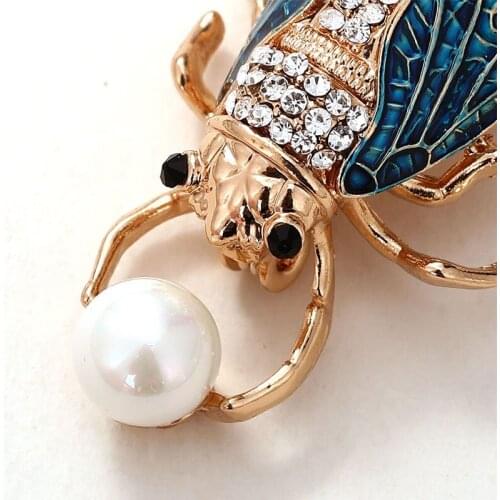 Hand-made oil dripping insect large piece of golden cicada cardigan jacket Zhizhi brooch neutral accessories fashion pin unisex