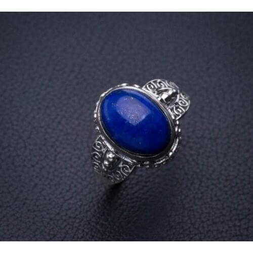 StarGems Natural Lapis Lazuli Handmade 925 Sterling Silver Ring 9.75 E2414