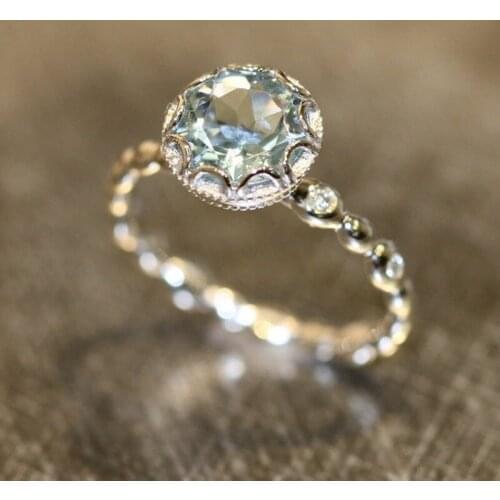 925 Silver Personality Creative Topaz Zircon Ring for Women Engagement Wedding Gift Jewelry Ring Wholesale