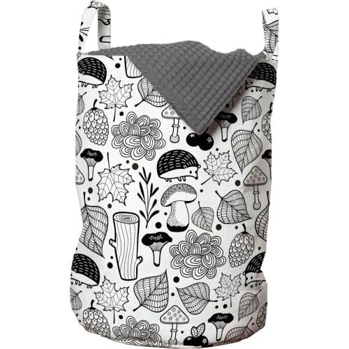 Hedgehog Laundry Basket Nature Elements Woodland Pattern Organizer for Clothes Underwear Socks Toys Wash Bag & Home Storage