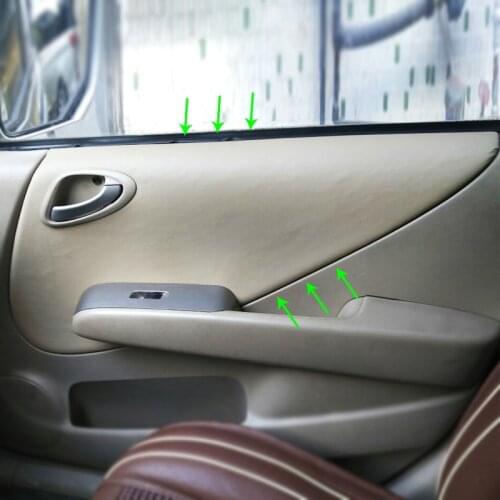 Microfiber Leather Interior Car Door Armrest Panel Covers Trim For Honda Fit / Jazz 2004 2004 2005 2006 2007 Hatchback / Sedan