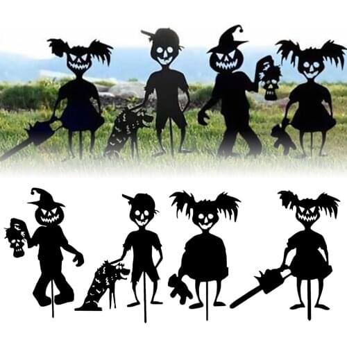 Cute Ghost Zombies-Metal Art Standing Silhouette For Garden Yard Pile Outdoor Sculpture Little Devil Home Decro Dropshipping