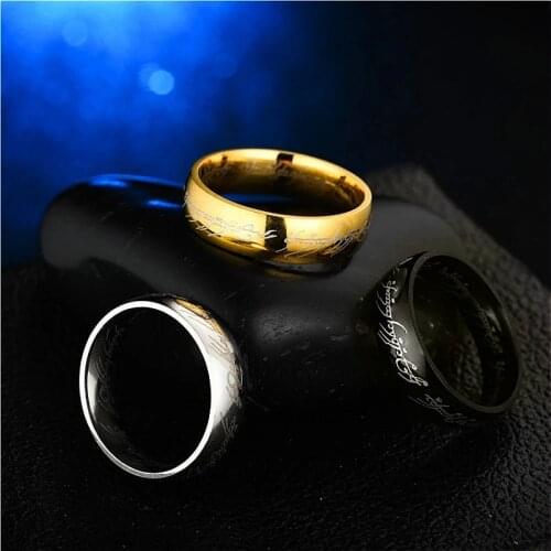 Fashion Commemorative Pendant Fashion Souvenir Ring Gold Color Stainless Steel for Men Women Gift Fashion and Cool