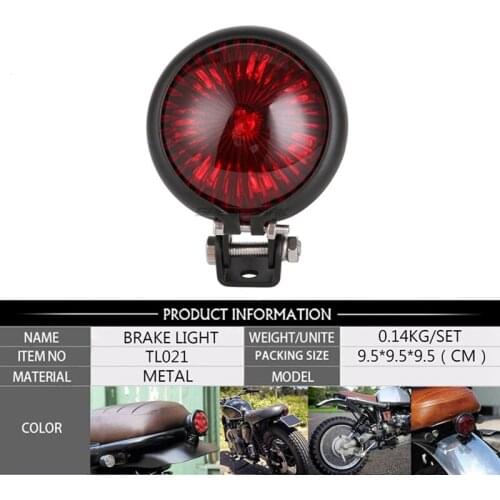 Motorcycle Red LED 12V Adjustable Cafe Racer Style Stop Tail Light Motorbike Brake Rear Lamp Taillight for Chopper Bobbe