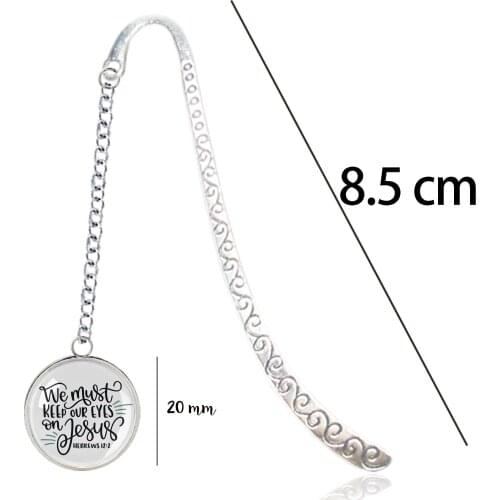 Hebrews 12 2 Bookmark Scripture Pendant Bible Quote Verse - We Must Keep Our Eyes On Jesus - Christ Gifts For Notebook Book Read