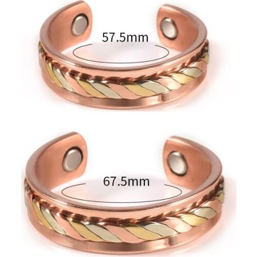 2020 New Wollet Magnetic Copper Ring Adjustable Size for Arthritis for Women Men Magnetic Therapy with Strong Magnets Healing