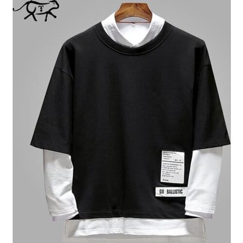 New Brand Mens Hoodies Fashion Hip Hop Streetwear Cotton O Neck Sweatshirts Men Autumn Spring Trend Patchwork Pullover Man 3XL