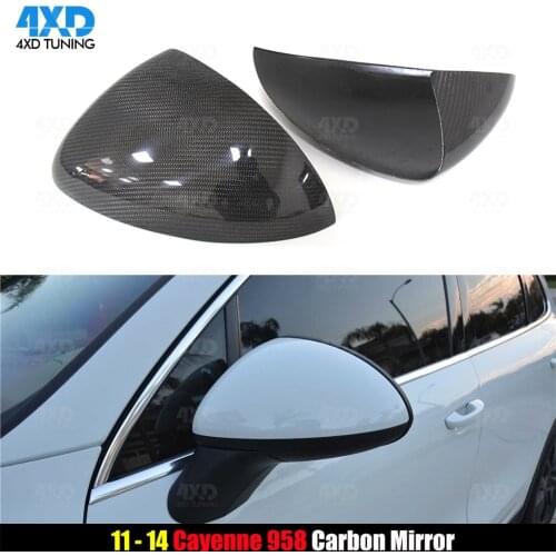 958 Carbon Fiber Mirror Cover For Porsche Cayenne 958 Carbon Mirror cover Rear Side View Caps Add on Style 2011 2012 2013 2014