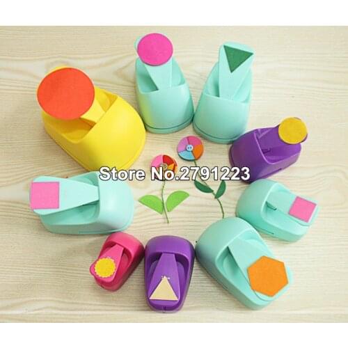 1pcs Circle geometry puncher square diy craft hole puncher for scrapbook eva maker Kids scrapbook paper cutter Embossing machine