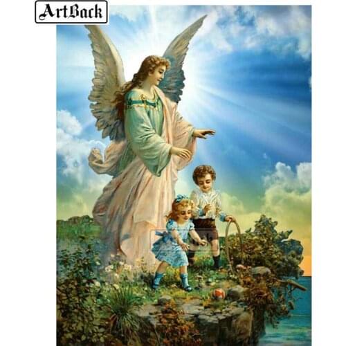 Full square / round drill diamond painting angel woman and child 3d mosaic diamond embroidery decorative painting gift