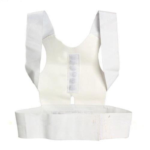 Adjustable Back Shoulder Support Brace Support Posture Corrector White XL