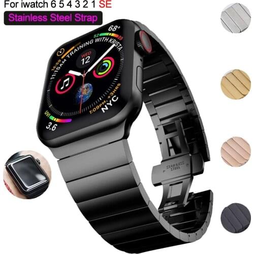 Band For Apple Watch Series 6 5 SE 44MM 38MM 42MM 40MM Bracelet Strap For Apple Watch 4 3 2 1 iwatch Band Metal Loop Accessories