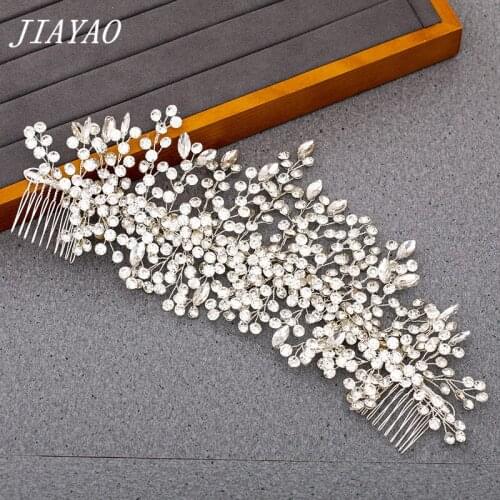 Luxurious Silver Color Rhinestone Hair Comb Headband Bridal Tiara Hairband Wedding Hair Accessories Rhinestone Headband Headpiec