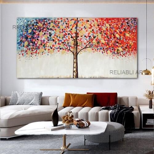 SELFLESSLY Colorful Rich Tree Posters And Prints Landscape Picture Home Decor Wall Art Pictures for Living Room Canvas Painting
