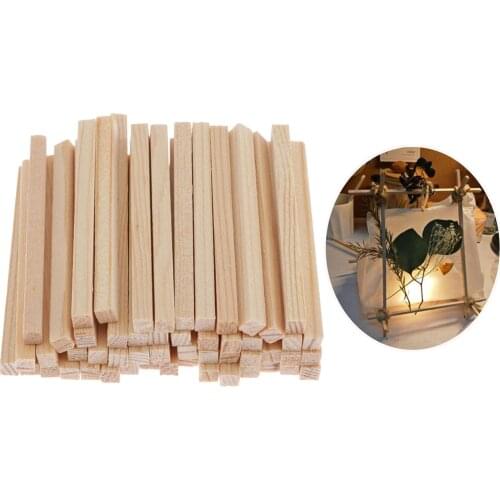 100 Pack Unfinished Wood Blank Wooden Stick 4mm Diameter Dowels Rod for Woodcrafts Woodworking DIY Model Craft Materials