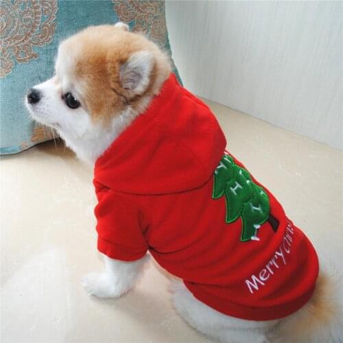 Cute Merry Christmas Pet Dog Clothes Tree Snowflake print Coat Apparel Hoodie Costume Pet Holiday Xmas Decoration