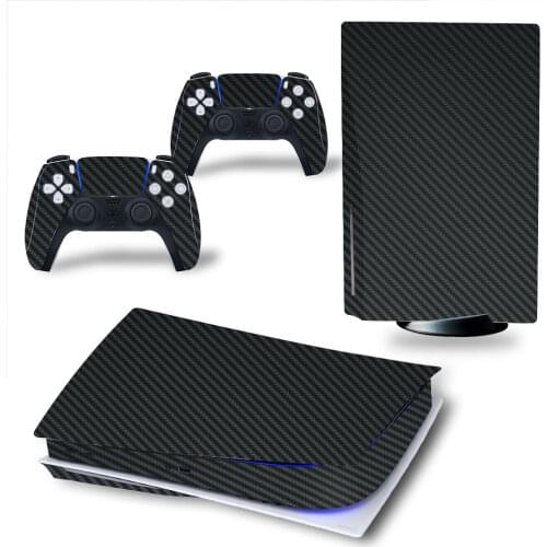 Carbon Material For PS5 sticker Disk Viny Decal Sticker Console + 2 Controller Skin Sticker For Playstation 5 Game Accessories