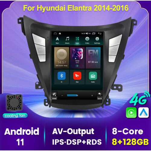 8Core Android 11 Tesla style Car GPS Navigation for Hyundai Elantra/Elantra MD/Avante MD 2011-2016 Car radio multimedia player