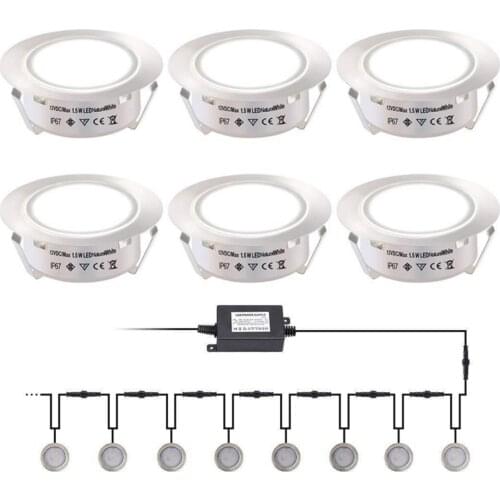 LED Deck Light Kit IP67 Waterproof Stainless Steel Recessed Underground Lamp DC 12V LED Floor Light Landscape Stairs Lighting