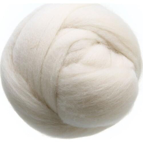 100g Wool Felting Fiber Cream White Needle Felting Wool Tops Roving Spinning Weaving For DIY Hand Craft Doll Animal Gifts