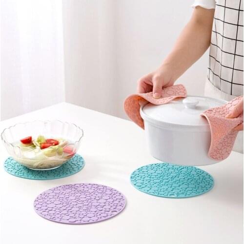 2PCS Water Droplets Insulation Pads Round Placemat Kitchen Potholder Coaster Household Tea Coaster Home Decoration Accessories