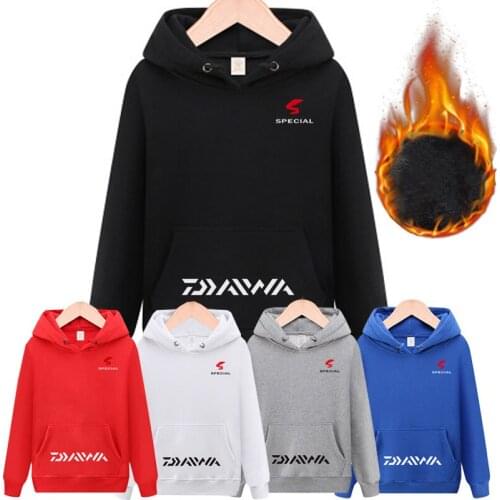 2019 DAIWA Mens Winter Fishing Hoodie Jackets Woman Outdoor Fishing Clothing Winter Fleece DAWA Fishing Hooded Sportswear