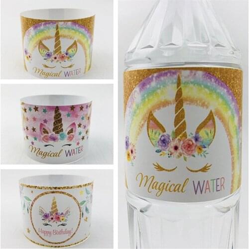 24pcs Unicorn Party Unicorn Bottle Label Sticker Baby Shower Birthday Party Decorations Kids Adults Festive Event Party Supplies
