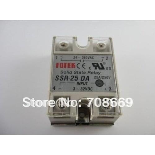 25A SSR,input 3-32V DC output 24-380V AC single phase ssr solid state relay
