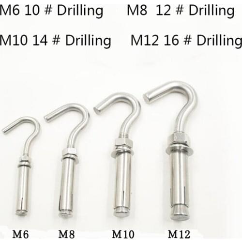 304 stainless steel expansion hook, manhole cover, mesh, well net with hook, expansion screw, hook, up to 500kg