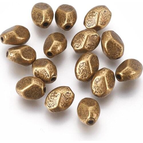 50pcs Tibetan Style Alloy Spacer Beads Metal Loose Beads for DIY Jewelry Making Accessories Supplie 7.5x6x5mm hole: 1mm