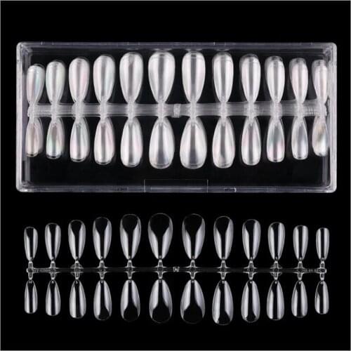 500Pcs False Nails Long/Tips Full Cover Nail Tips Box Stiletto Clear Fake Nails Coffin ABS Natural Manicure Art Tool