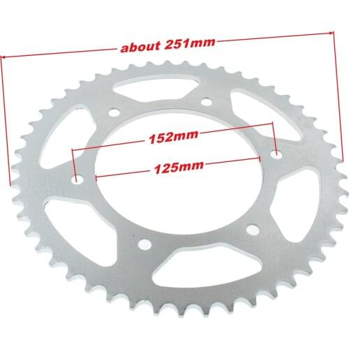 6 Holes 49T Teeth 520 Flywheel Rear Chain Plate Disc Gear For Motocross