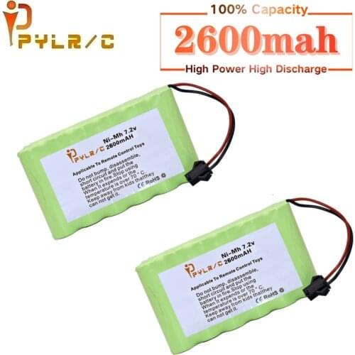 7.2v 2600mah Rechargeable Battery For Rc toys Cars Tanks Robots Gun AA NI-MH Battery 7.2v Battery Pack For Rc Boats With SM Plug