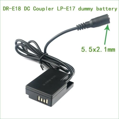 DR-E18 DC Coupler LP-E17 Dummy Battery Fit Power for Canon EOS 200D Rebel SL2 SL3 T6i T6s T7i T8i Kiss X8i X9 X9i X10