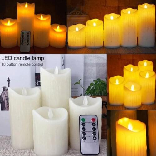 1 Piece LED Remote Control Flameless Candle Lamp Simulated Flame Candle Light for Christmas Wedding Party Home Decoration