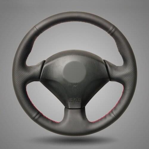 Black Leather Car Steering Wheel Cover for Honda S2000 2000-2008 Civic Si 2002-2004 Acura RSX Type-S 2005