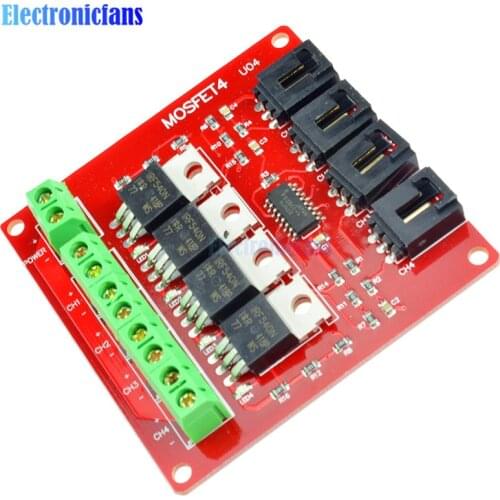 Four Channel 4 Route MOSFET Button IRF540 V4.0+ MOSFET Switch Module For Arduino