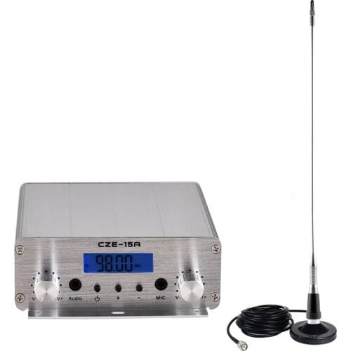 CZH-15A CZE-15A FU-15A 15W 15Watts Transmitter FM Radio FM exciter Long Range + CA200 car sucker antenna for Car station