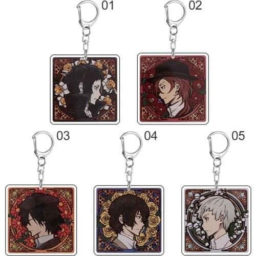 5 Styles Anime Bungou Stray Dogs Atsushi Double Sided Acrylic Keychain Pendant Key Accessories