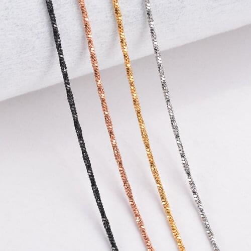 1 piece Width 1.2mm Tiny Twisted Square Snake Chain Necklace Stainless Steel Choker Necklace For Women Collier