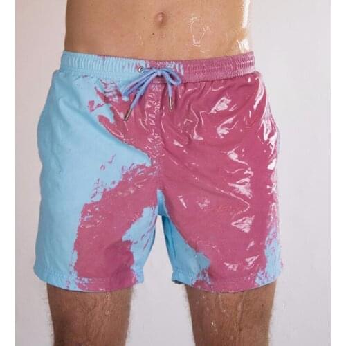 Summer Color-changing Beach Shorts Men Swimming Trunks Man Swimsuits Quick Dry Bathing Shorts Beach Pant Surfing Board Shorts