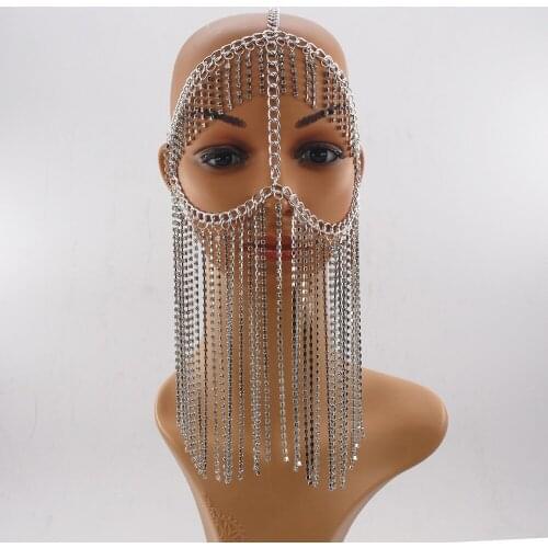 Fashion (Gold & Rhodium)2color Headband Metal Long tassel Head Chain Party Hair Accessories Headpiece Jewelry for Women